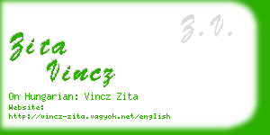 zita vincz business card